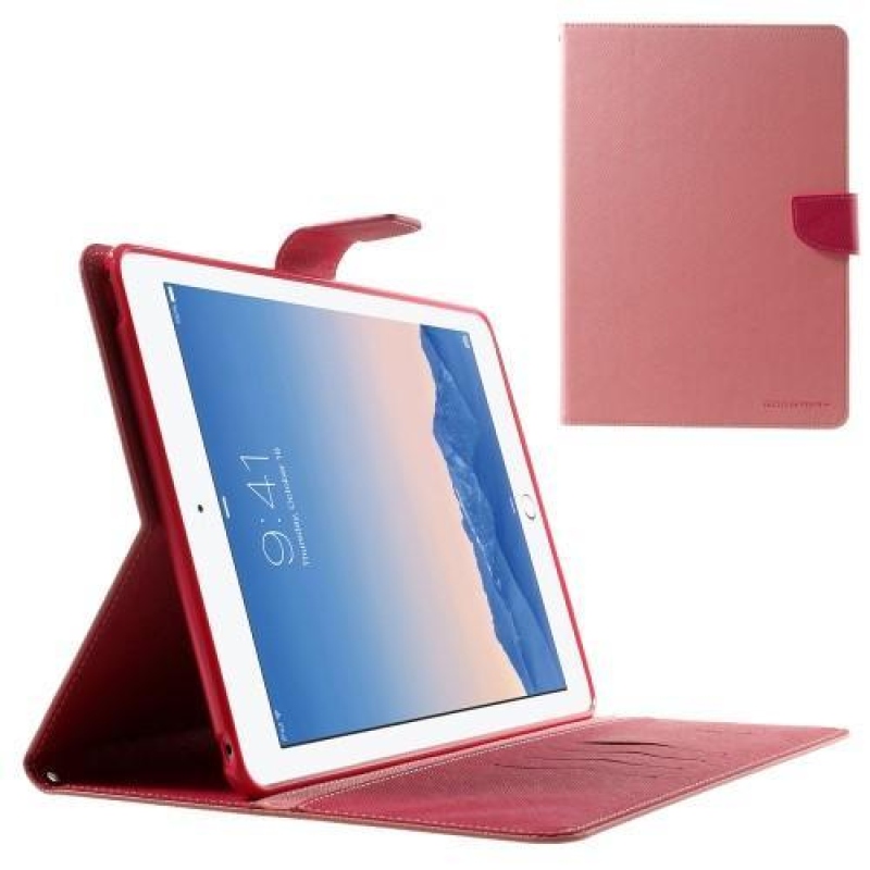 Diary PU kožené pouzdro na iPad Air 2 - růžové