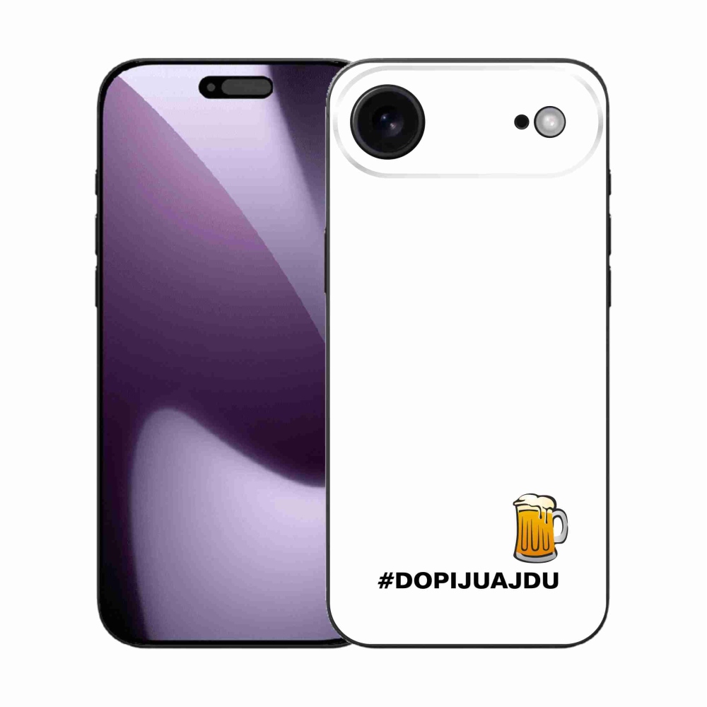 Gelový kryt mmCase na iPhone 17 Air - pivní motiv 1 bílé pozadí