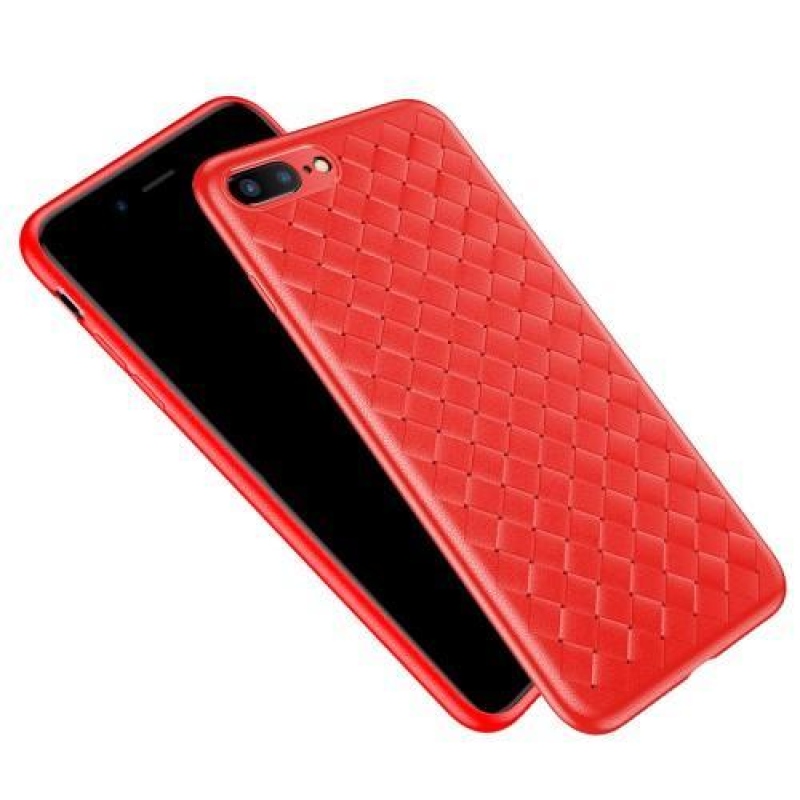Dissi gelový texturovaný obal na iPhone 8 Plus a iPhone 7 Plus - červený