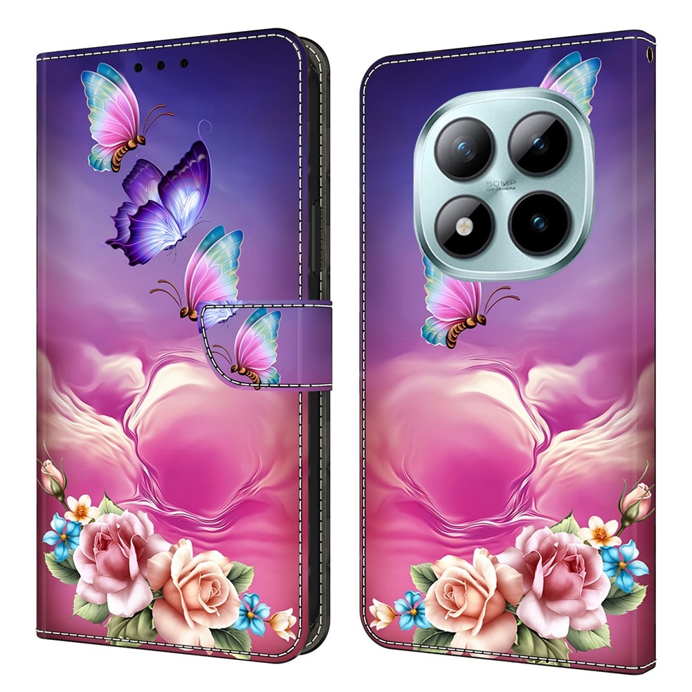 Distinct knížkové pouzdro na Xiaomi Poco M8 5G/Redmi Note 15 5G/Note 15 4G - motýli a květiny