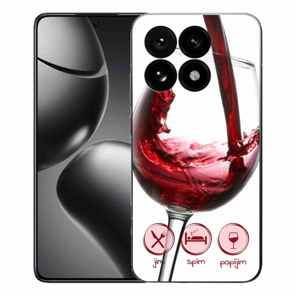 Gelový kryt mmCase na Xiaomi 15T - sklenička vína červené