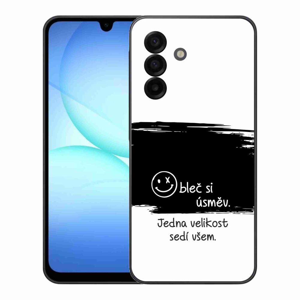 Gelový kryt mmCase na Samsung Galaxy A17 4G/5G - vtipný text 8 černobílé pozadí