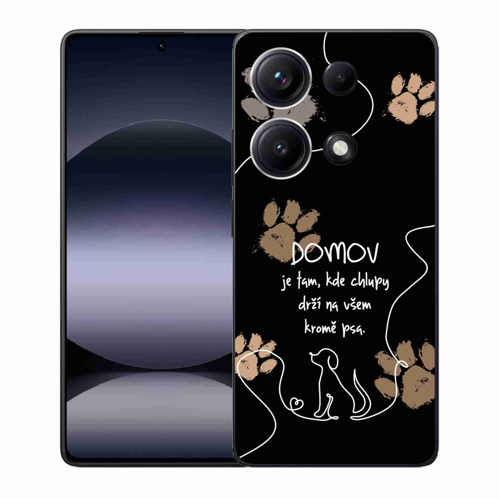 Gelový kryt mmCase na Xiaomi Redmi Note 14S - psí motiv černé pozadí