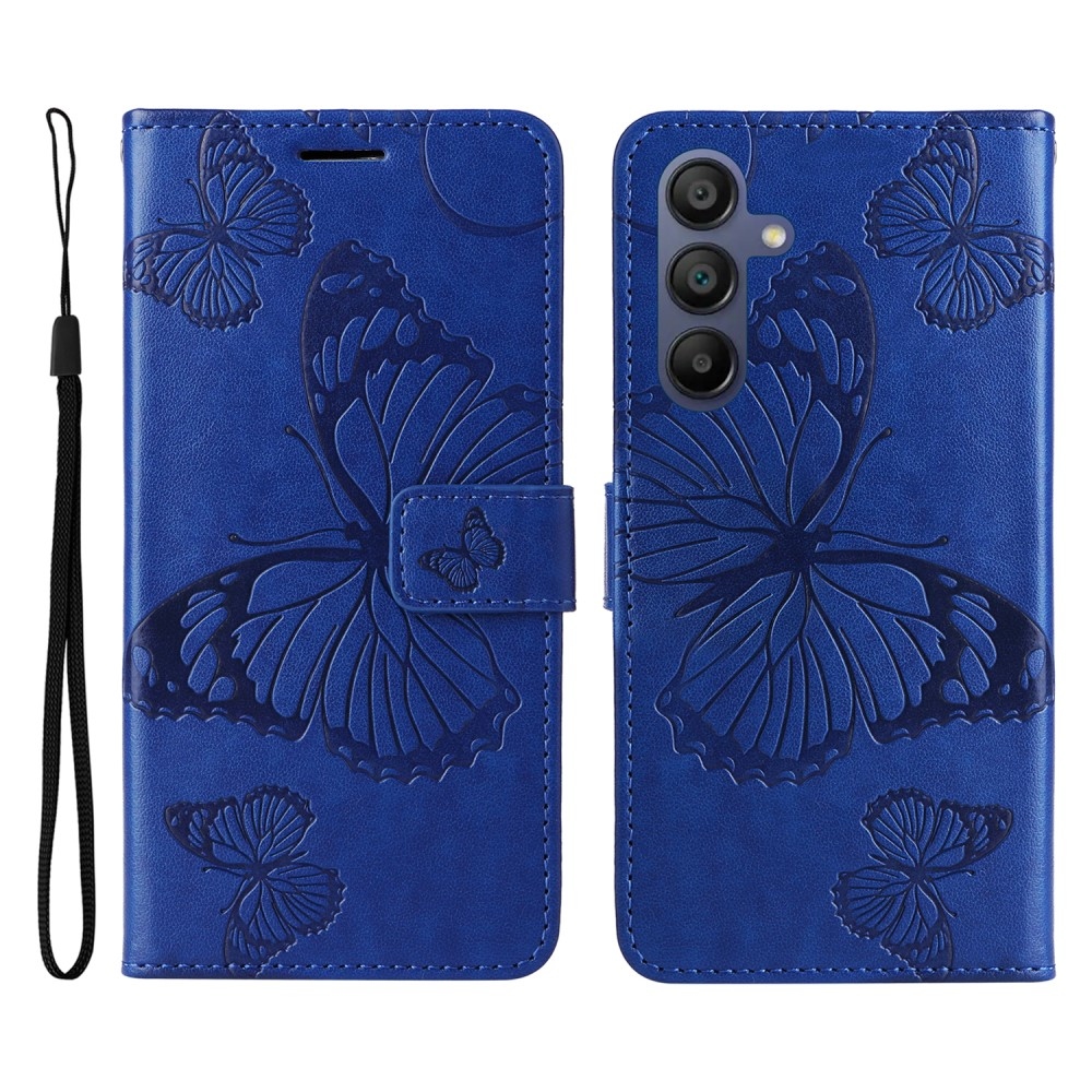Big Butterfly knížkové pouzdro na Samsung Galaxy A16 4G/5G/A26 5G - modré