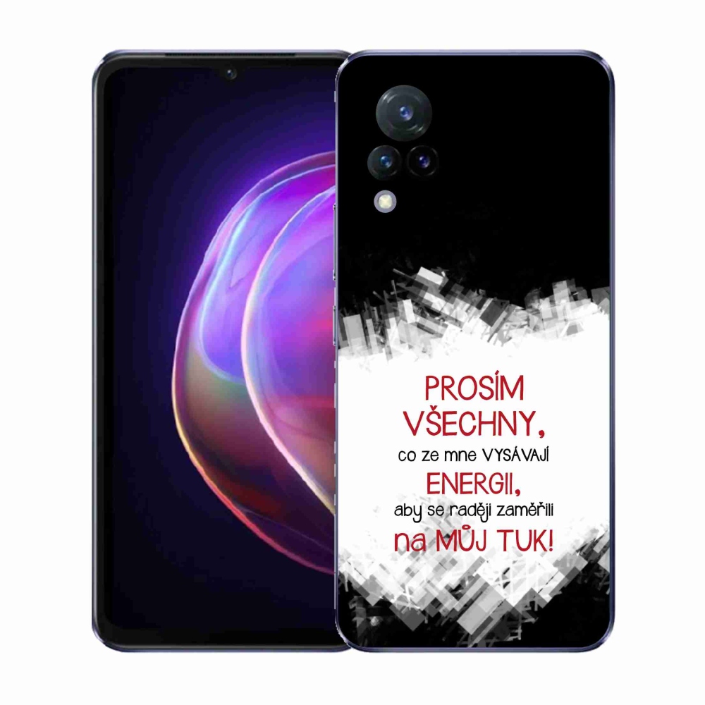 Gelový kryt mmCase na Vivo V21 4G/5G - vtipný text 1 červený