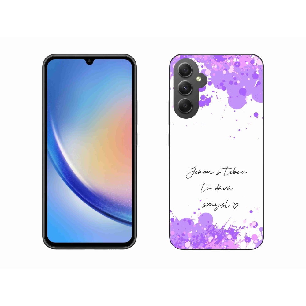 Gelový kryt mmCase na Samsung Galaxy A34 5G - zamilovaný text bílé pozadí