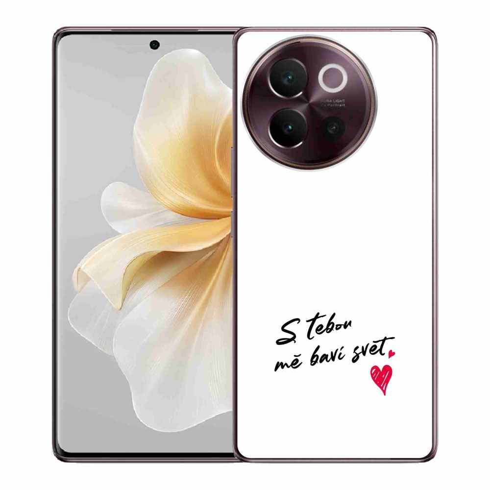 Gelový kryt mmCase na Vivo V40 Lite 5G - zamilovaný text 1 bílé pozadí