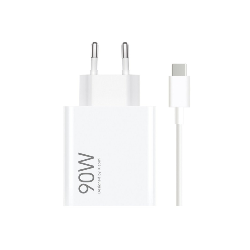 Xiaomi MDY-15-EK USB-A 90W Cestovní Nabíječka + USB-C 6A Datový Kabel White 
