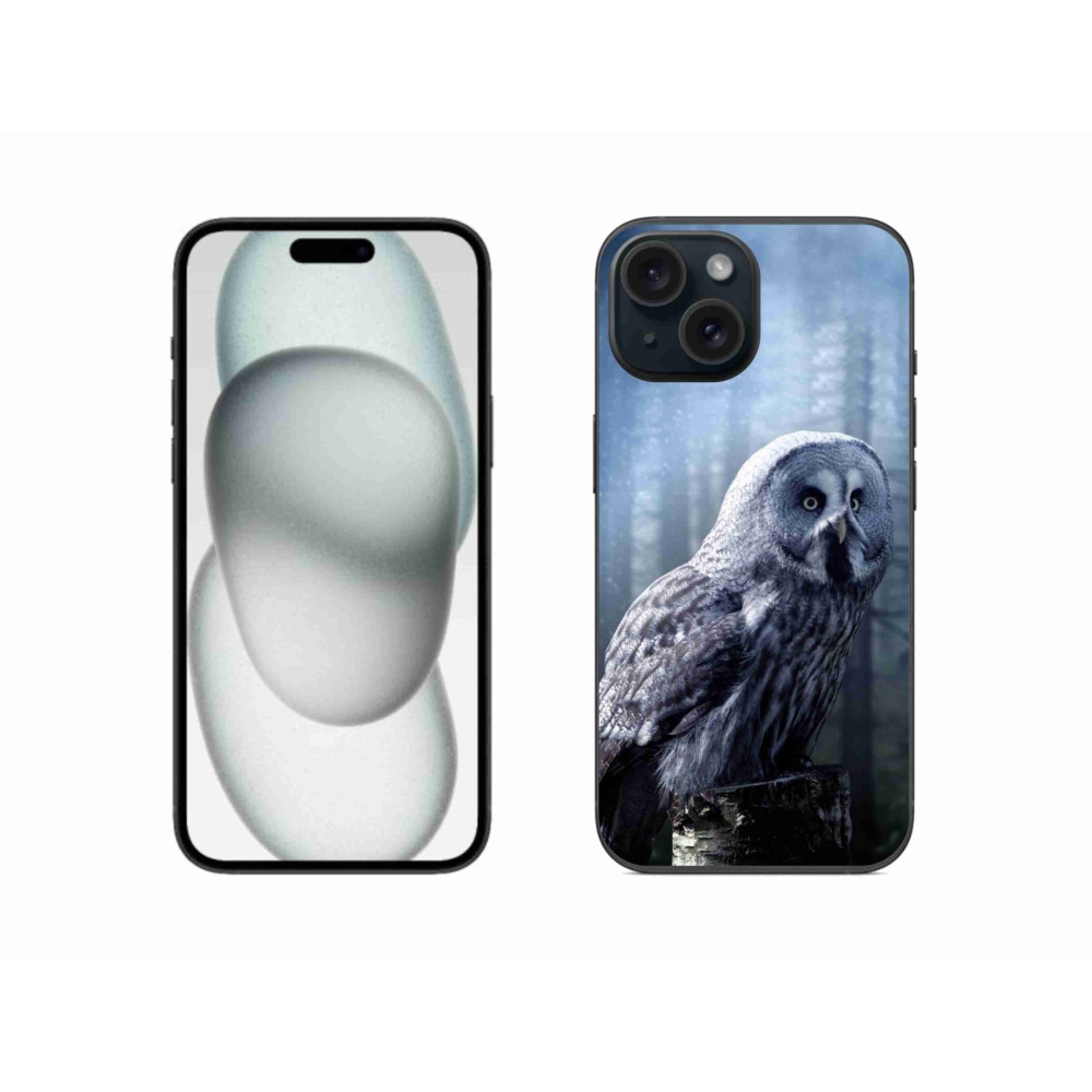 Gelový kryt mmCase na iPhone 15 - sova