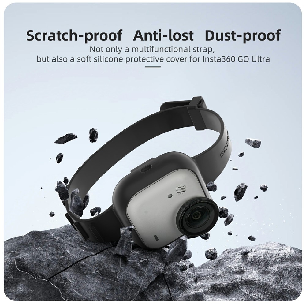 Silikonový ochranný obal s poutkem na ruku Sunnylife pro Insta360 GO Ultra – černý