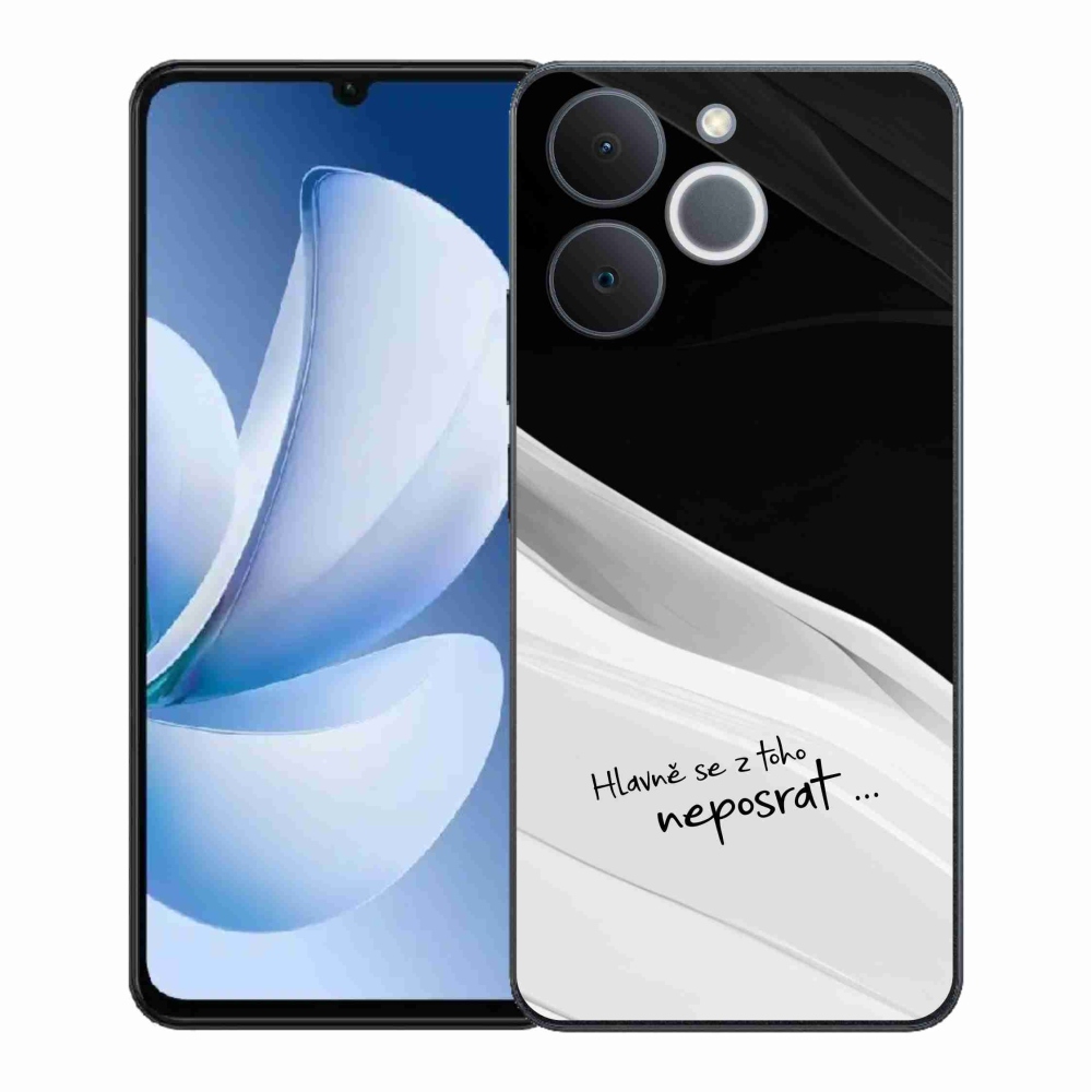 Gelový kryt mmCase na Realme Note 70T - vtipný text 13 bíločerné pozadí