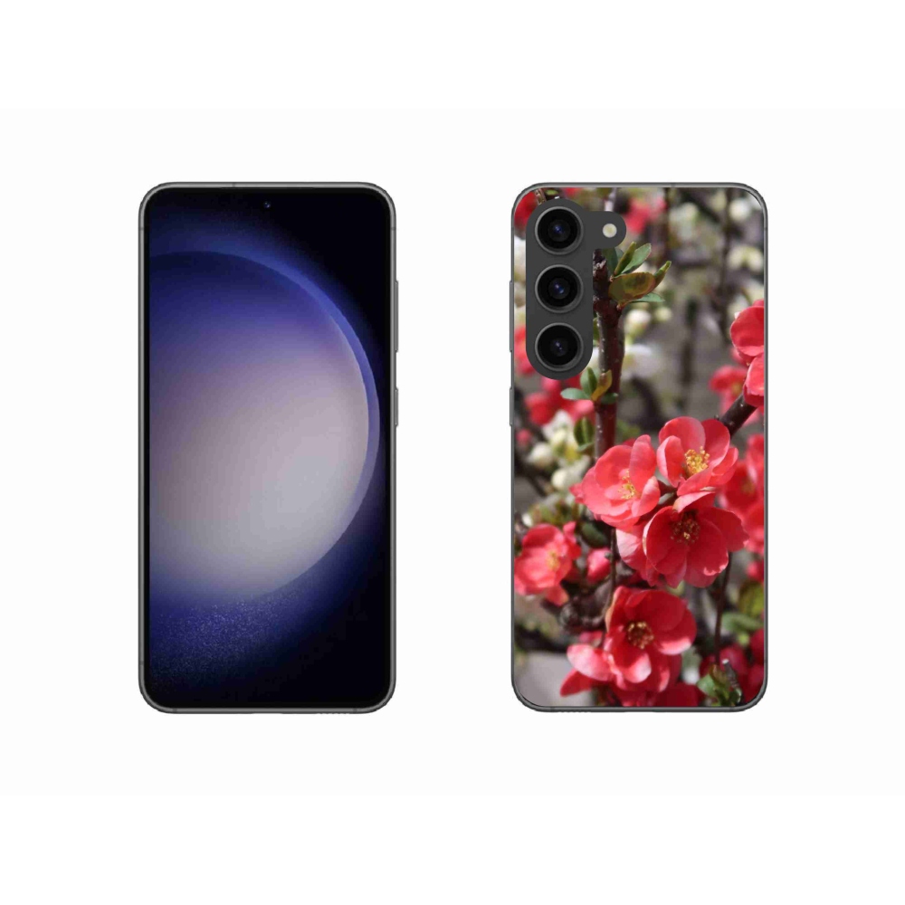 Gelový kryt mmCase na Samsung Galaxy S23 5G - červené květy