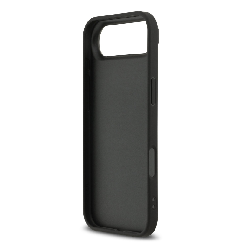 DKNY PU Leather Checkered Pattern and Stripe Zadní Kryt pro iPhone Air Black