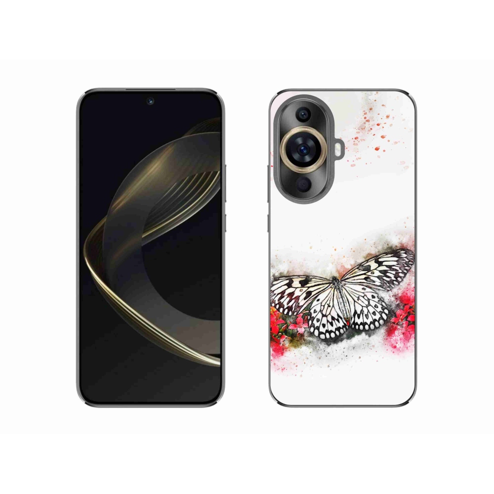 Gelový kryt mmCase na Huawei Nova 11 - černobílý motýl