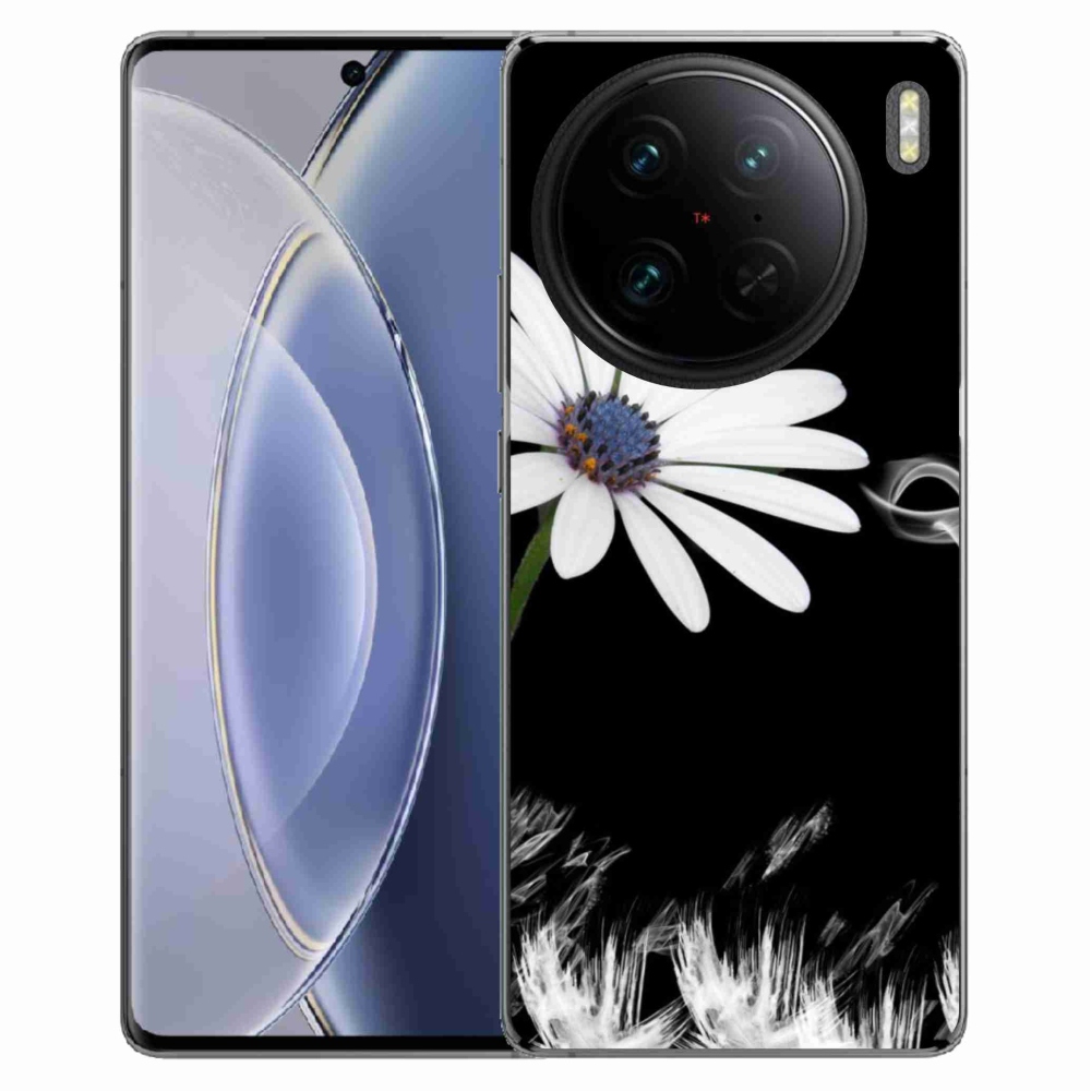 Gelový kryt mmCase na Vivo X90 Pro - bílá květina