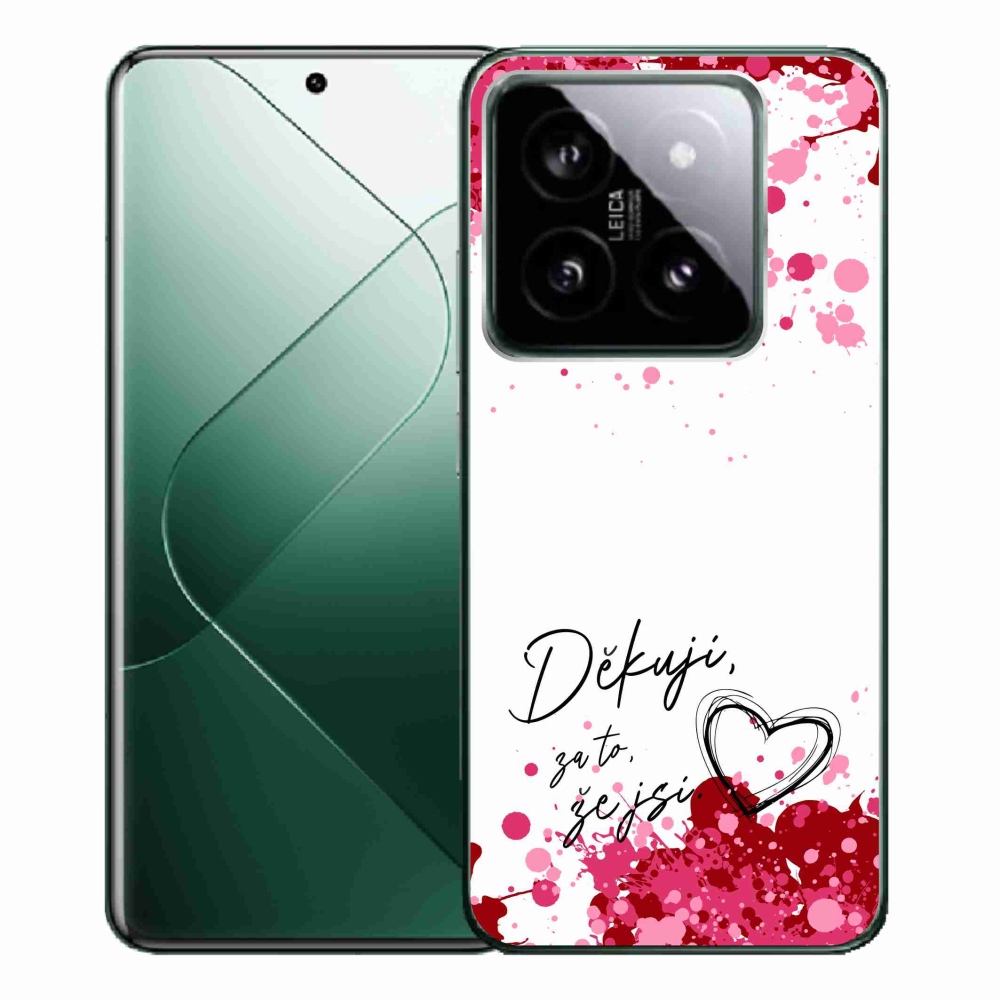 Gelový kryt mmCase na Xiaomi 14 Pro - zamilovaný text 2 bílé pozadí