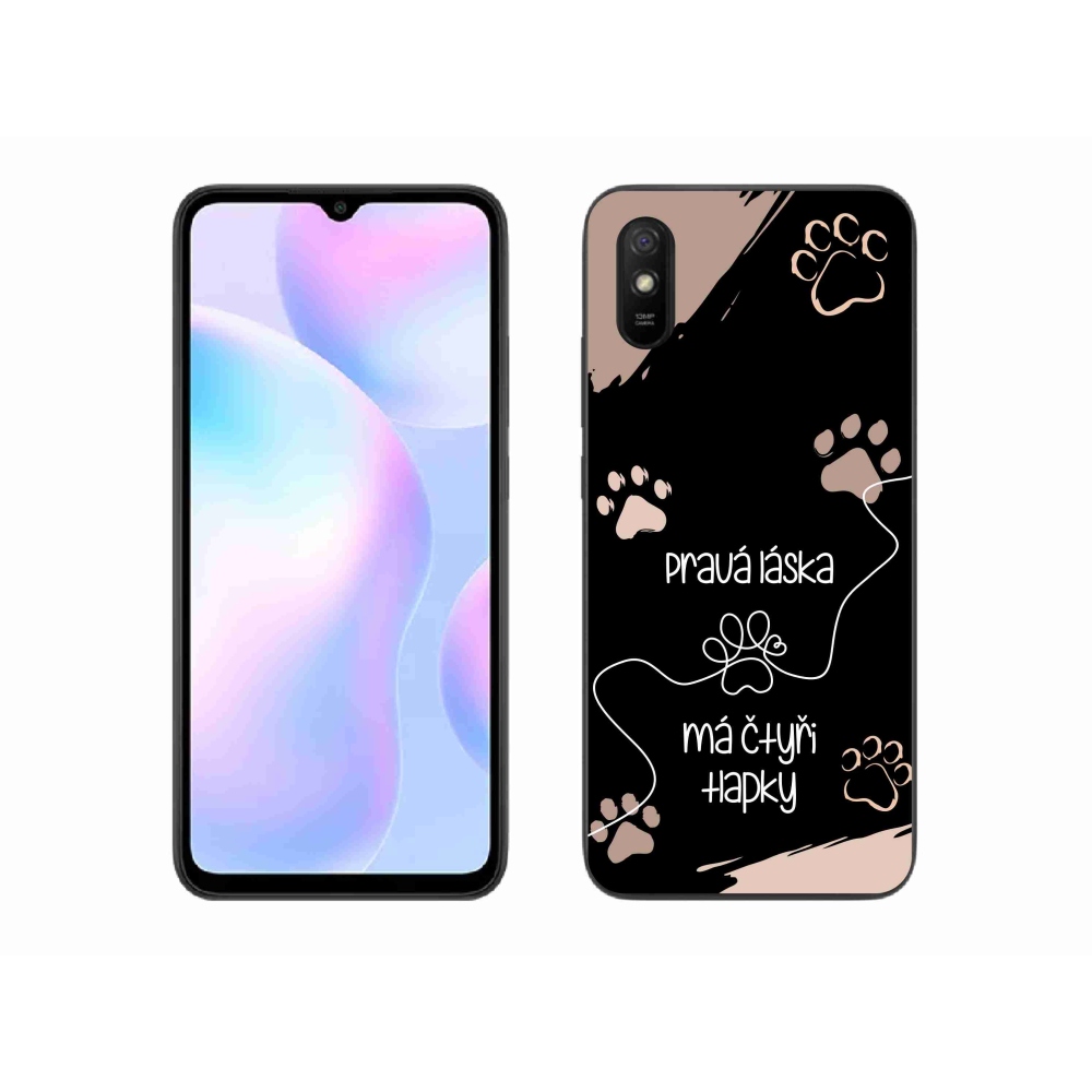Gelový kryt mmCase na Xiaomi Redmi 9AT - psí motiv 1 černé pozadí