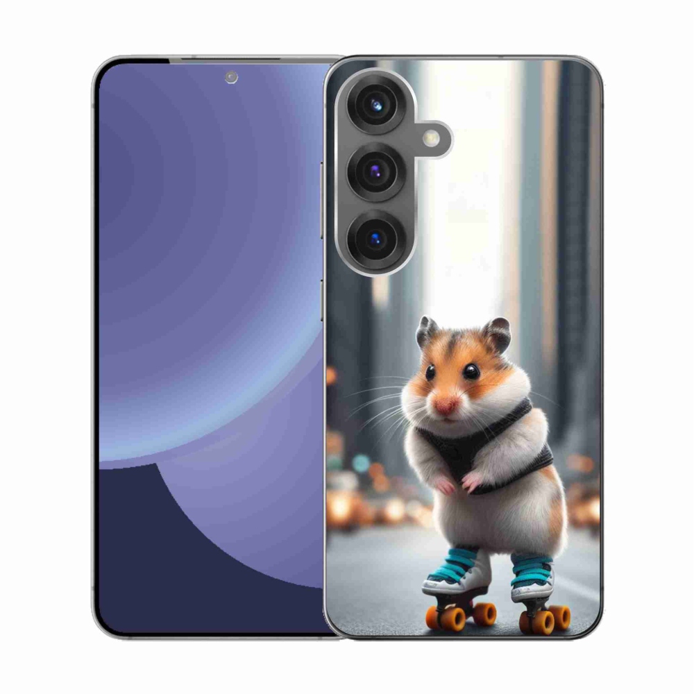 Gelový kryt mmCase na Samsung Galaxy S25 - křeček na bruslích