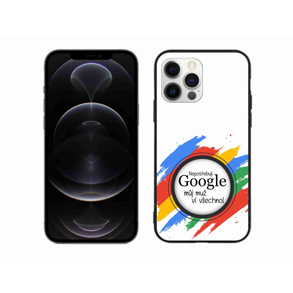 Gelový kryt mmCase na iPhone 12 Pro Max - muž ví všechno bílé pozadí