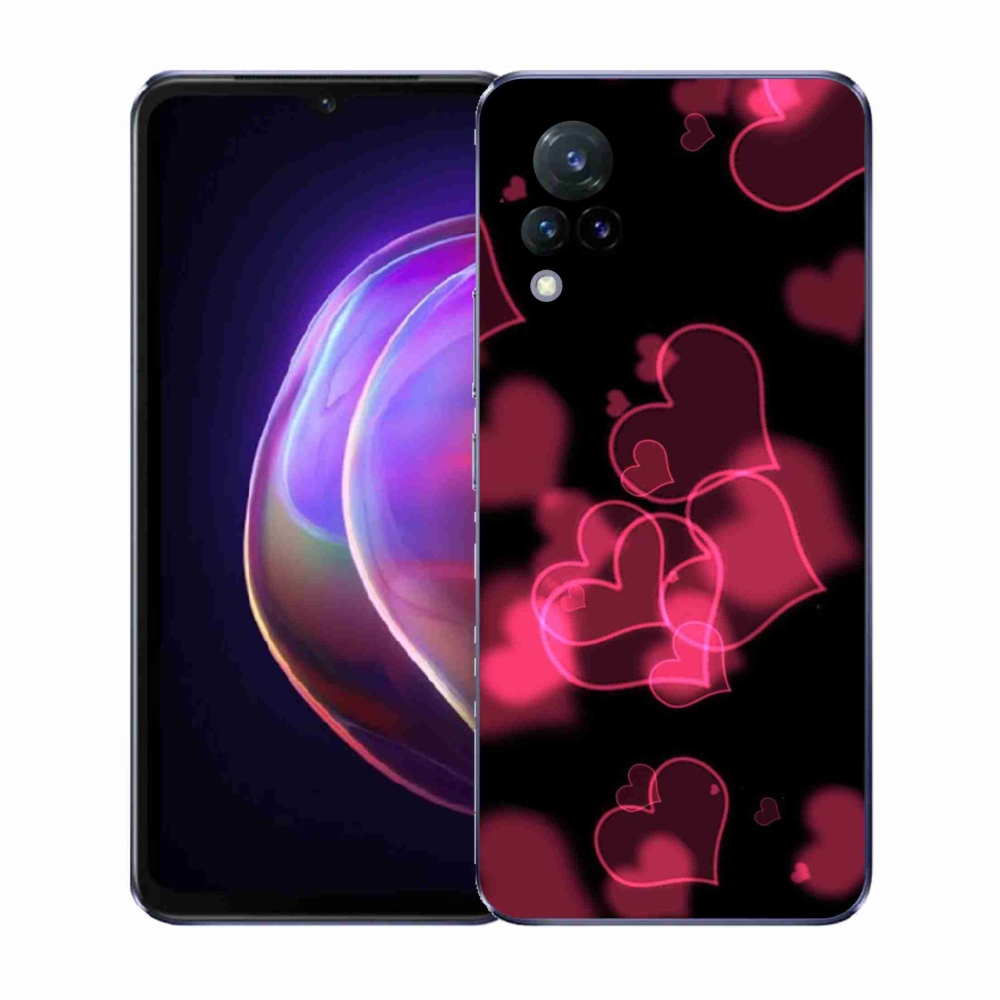 Gelový kryt mmCase na Vivo V21 4G/5G - červená srdíčka