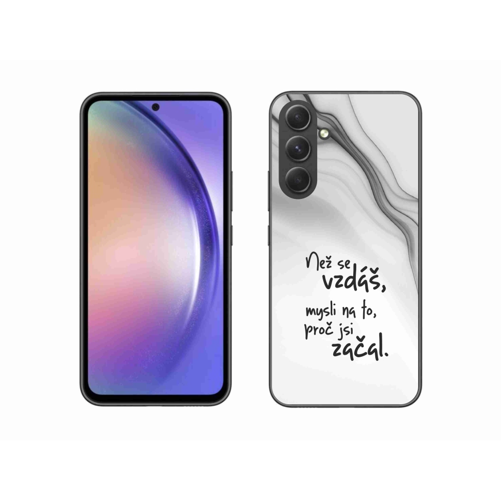 Gelový kryt mmCase na Samsung Galaxy A54 5G - citát 2 bílé pozadí