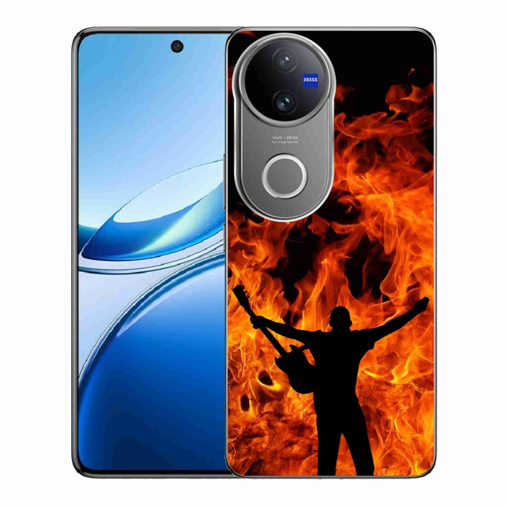 Gelový kryt mmCase na Vivo V50 5G - muzikant a oheň