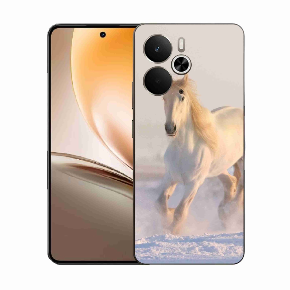 Gelový kryt mmCase na Realme 14 5G - kůň ve sněhu