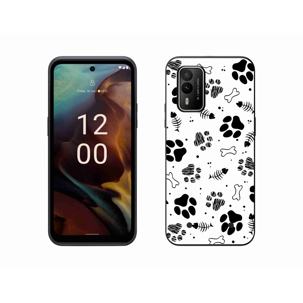 Gelový kryt mmCase na Nokia XR21 - psí tlapky 1