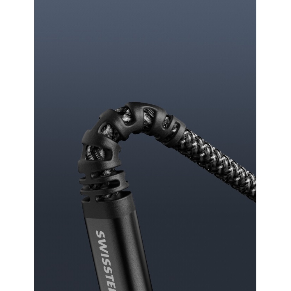 Swissten datový kabel Kevlar USB-C/Lightning 1,5m - antracitový