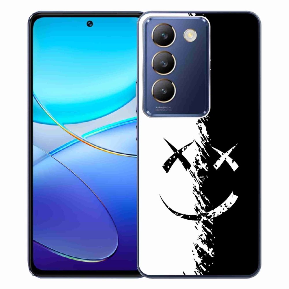 Gelový kryt mmCase na Vivo V40 SE 4G/5G - černobílý smajlík