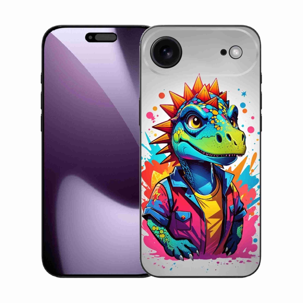 Gelový kryt mmCase na iPhone 17 Air - barevný dinosaurus