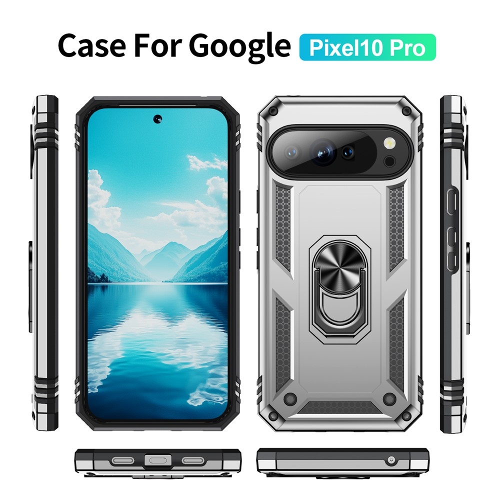 Ring odolný kryt na Google Pixel 10 Pro/Pixel 10 - stříbrný