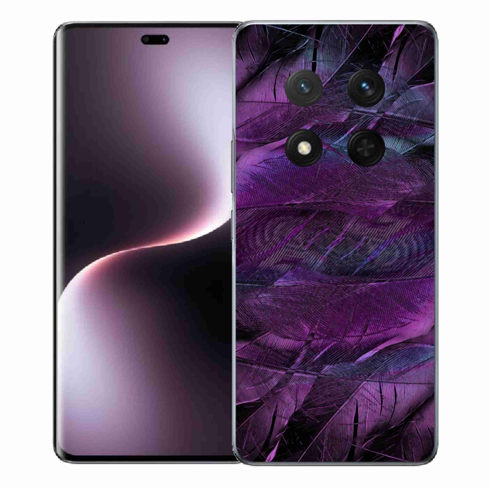 Gelový kryt mmCase na Honor Magic 7 Lite 5G - fialová pírka