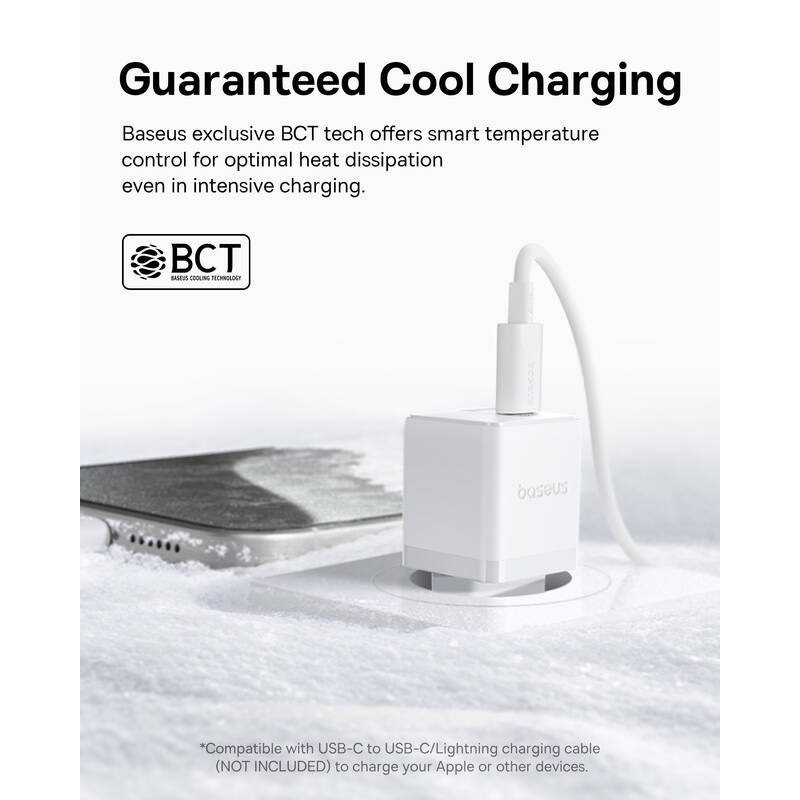 Baseus Palm Fast Nabíječka USB-A + USB-C 20W White