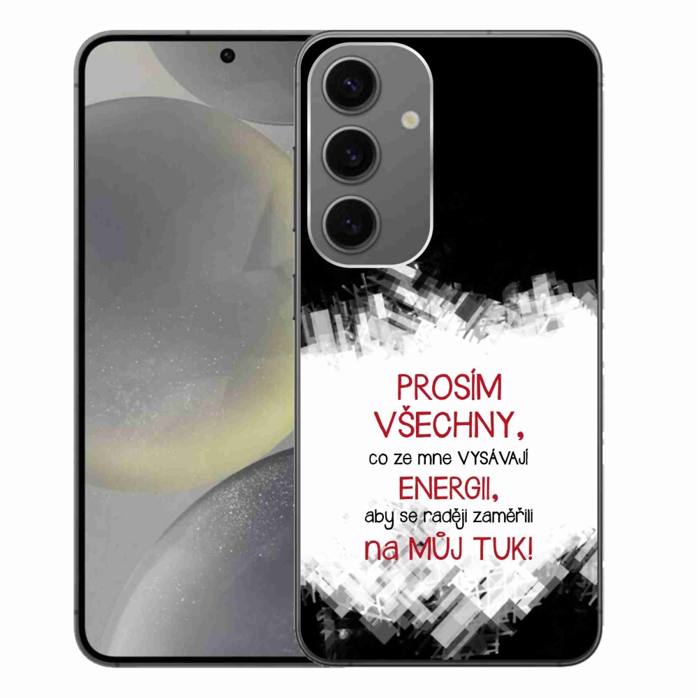 Gelový kryt mmCase na Samsung Galaxy S24+ - vtipný text 1 červený