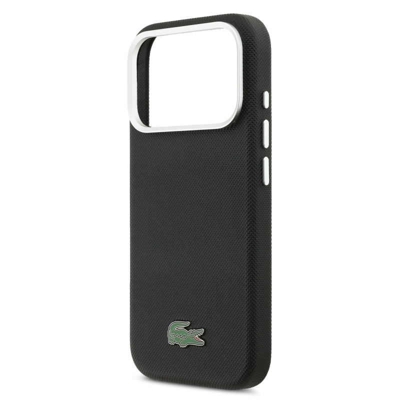 Lacoste Iconic Petit Pique Metal Logo MagSafe Zadní Kryt pro iPhone 17 Pro Black