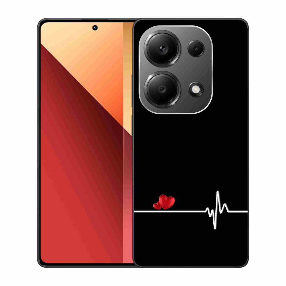 Gelový kryt mmCase na Xiaomi Redmi Note 13 Pro 4G/Poco M6 Pro  - srdce a tep černé pozadí