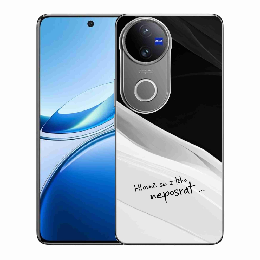 Gelový kryt mmCase na Vivo V50 5G - vtipný text 13 bíločerné pozadí