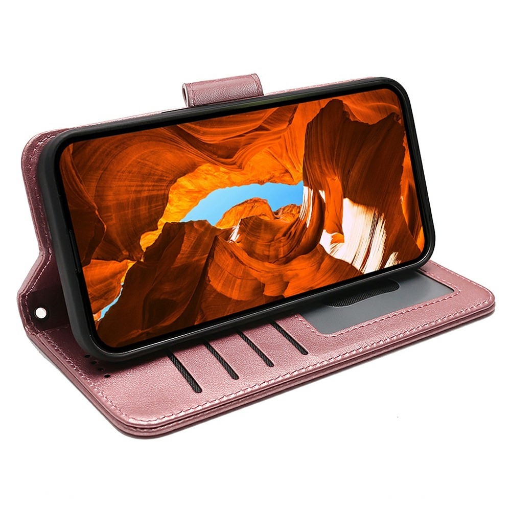 Holder knížkové pouzdro na Xiaomi Redmi 15 5G (169mm) - růžovozlaté