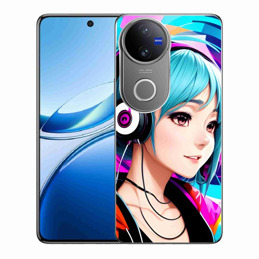 Gelový kryt mmCase na Vivo V50 5G - dívka se sluchátky