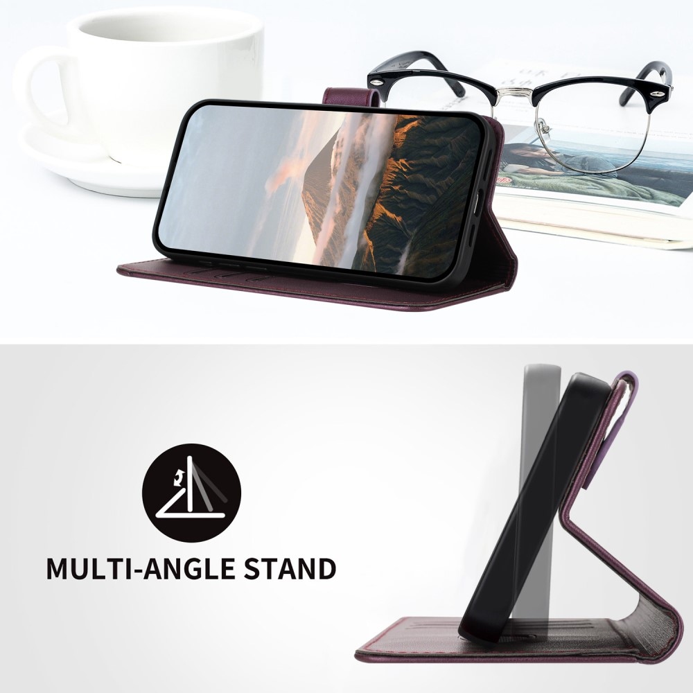 Triangles knížkové pouzdro na Realme 14 5G - tmavěfialové