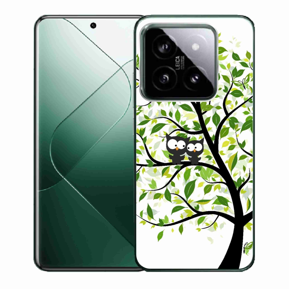 Gelový kryt mmCase na Xiaomi 14 - sovičky na stromě