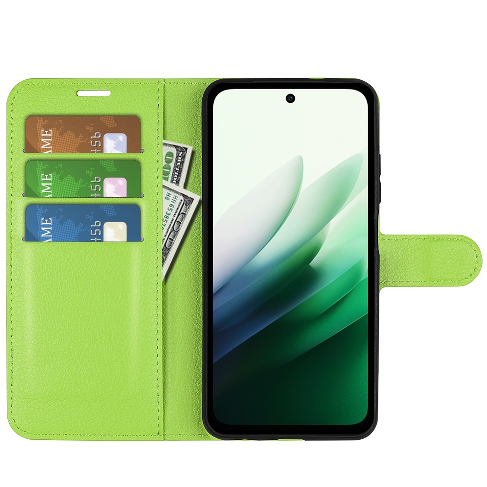 Litchi knížkové pouzdro na Xiaomi Redmi 15 4G/5G (171mm) - zelené