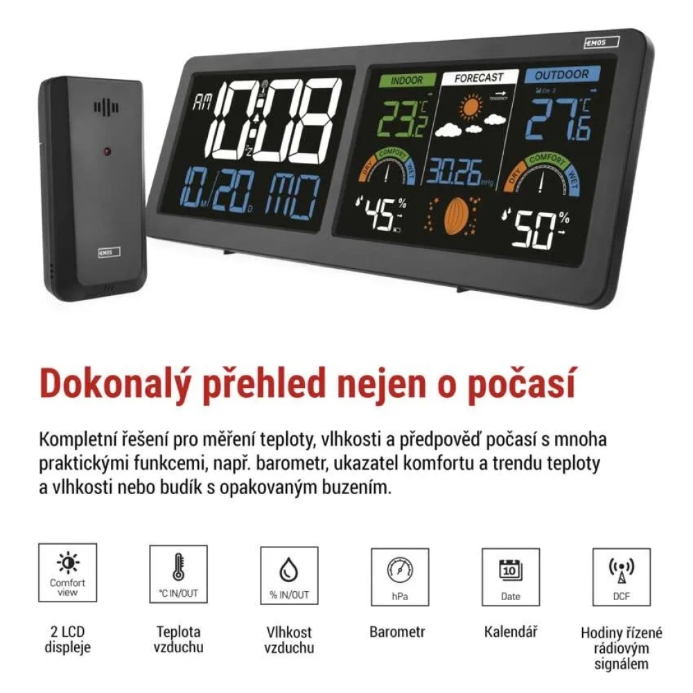 Domácí bezdrátová meteostanice E8625