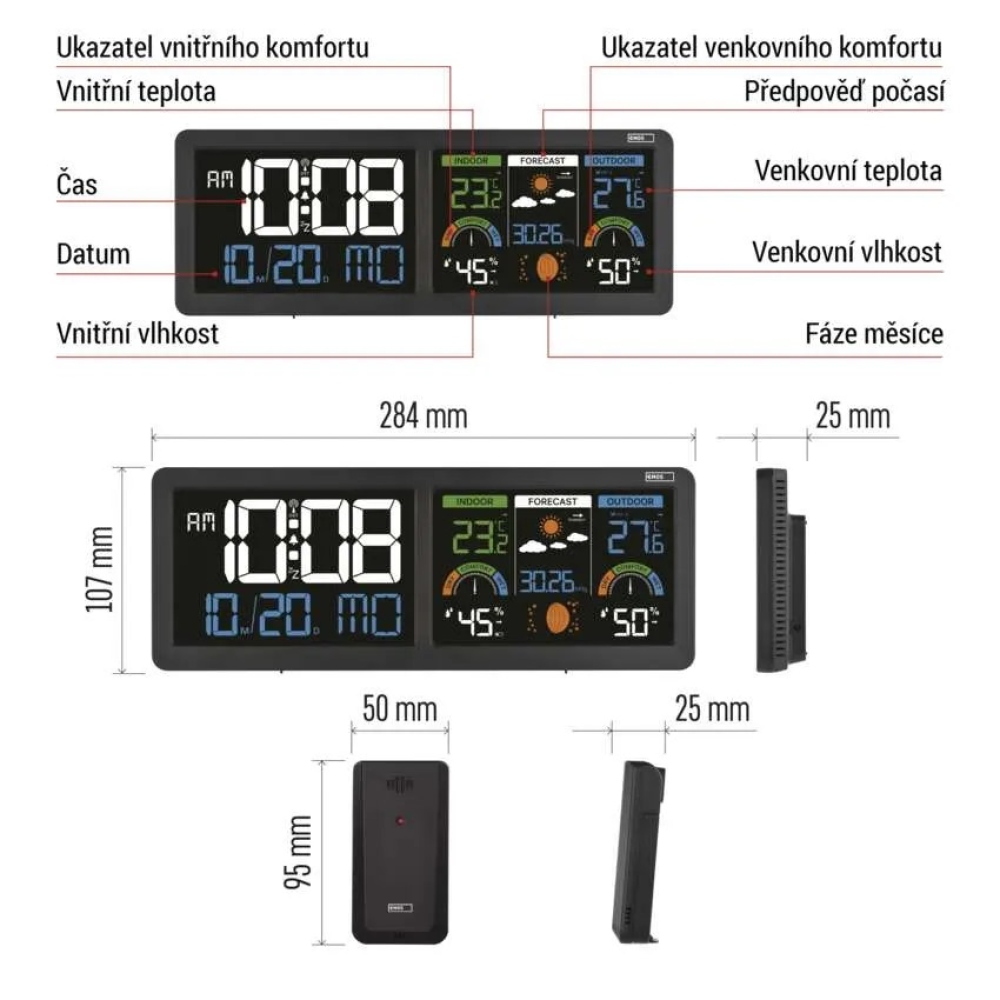 Domácí bezdrátová meteostanice E8625