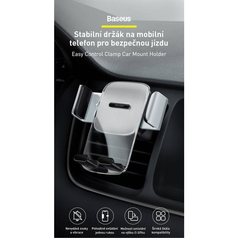 Baseus SUYK000101 Easy Control Držák do Auta Black