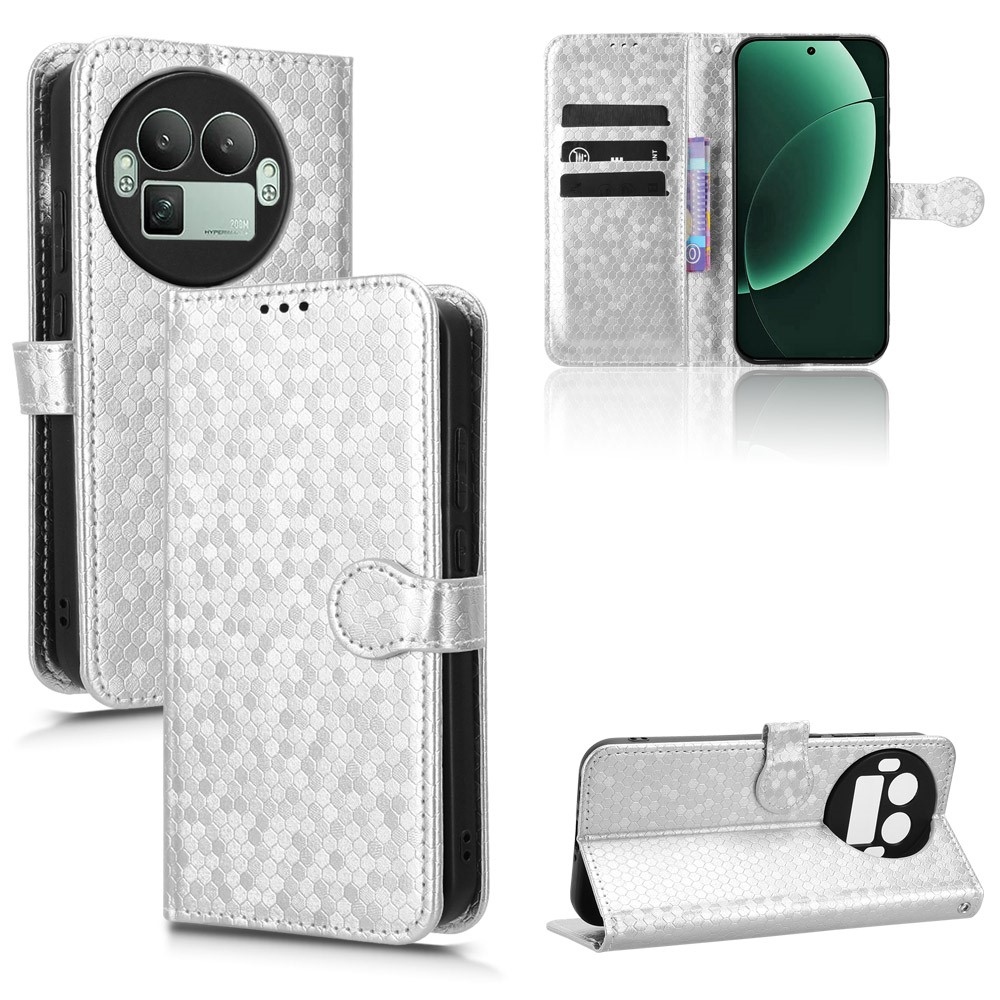 Dot knížkové pouzdro na Realme GT 8 Pro 5G - stříbrné