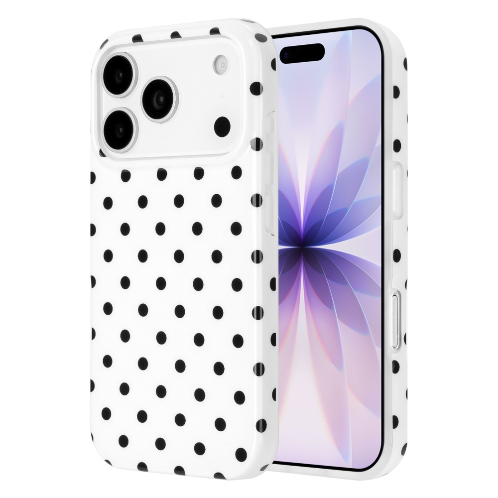 Dots gelový obal na mobil iPhone 18 Pro Max/17 Pro Max - bílý