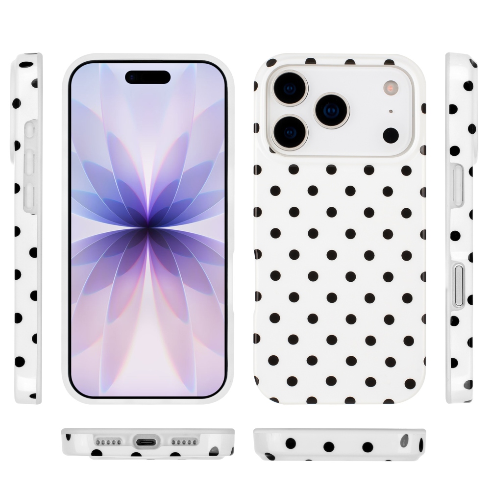 Dots gelový obal na mobil iPhone 18 Pro Max/17 Pro Max - bílý