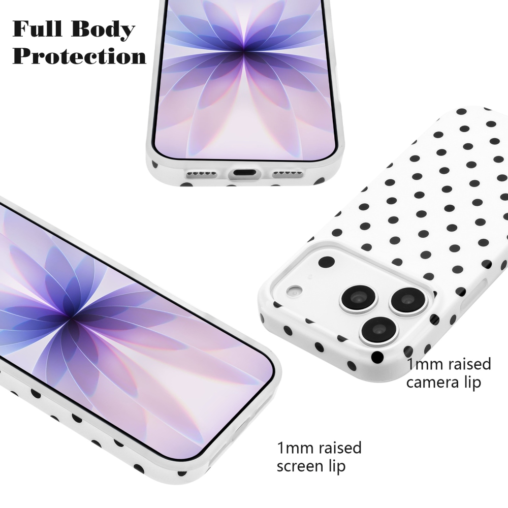 Dots gelový obal na mobil iPhone 18 Pro Max/17 Pro Max - bílý